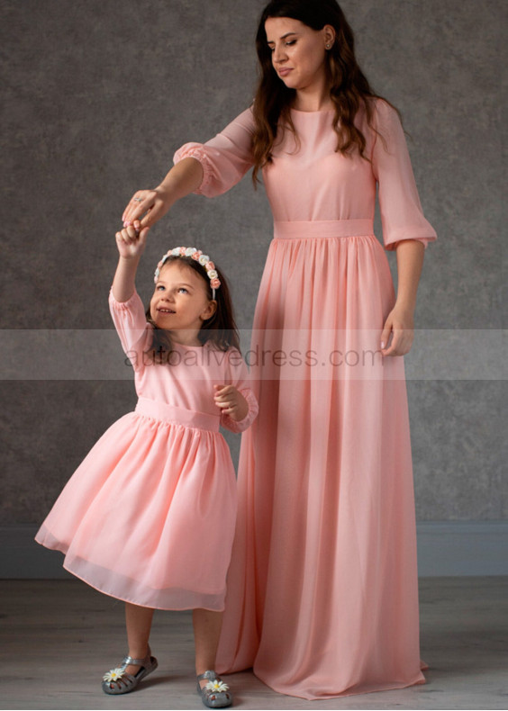 Chiffon Tea Length Formal Simple Flower Girl Dress